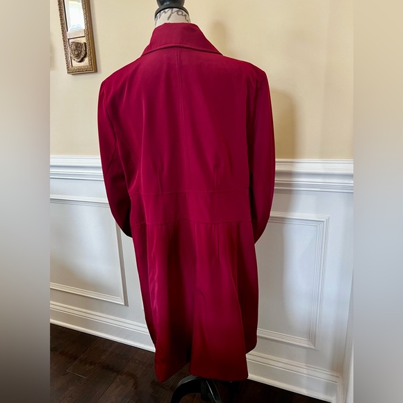 Merona, Single Breasted Water Repellent-Wine/Burgundy-Trench Rain Coat. - Picture 3 of 15